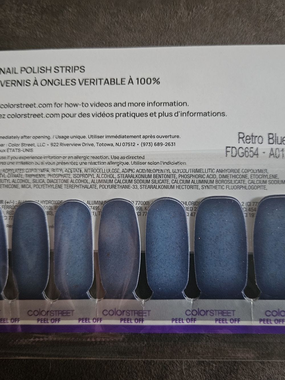 Color Street Retro Blue Metallic Nail Strips